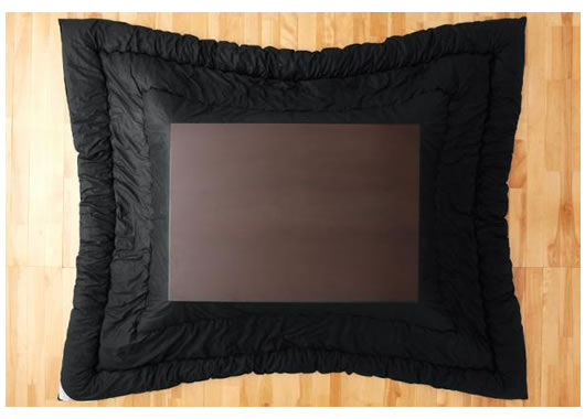 日本製高級こたつ布団「黒」シリーズ ボリュームタイプ掛布団 4尺長方形サイズ 205×245cm ※代引不可